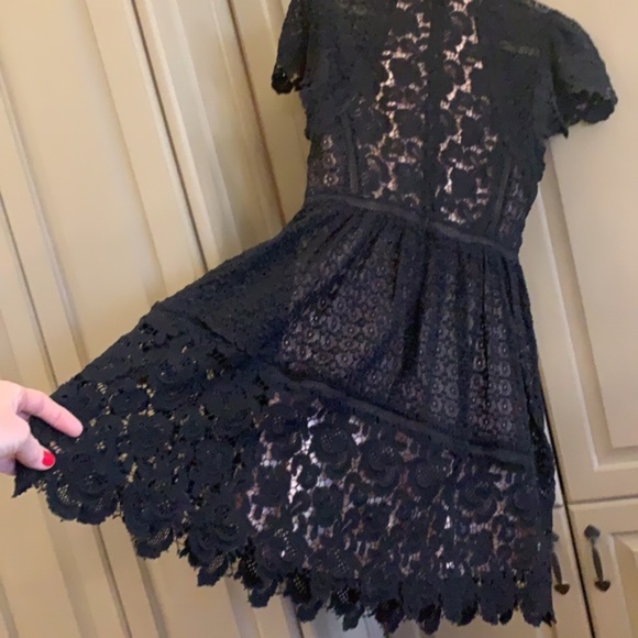 REBECCA TAYLOR- NWOT Black lace cocktail dress. - Picture 2 of 13